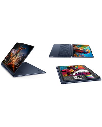 Лаптоп Lenovo - Yoga 9 2-in1 14IMH9 OLED, 14'', 2.8K, Ultra 7, Touch, син - 3