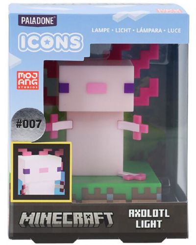 Лампа Paladone Games: Minecraft - Axolotl Icon - 5