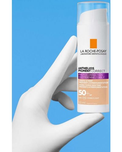 La Roche-Posay Anthelios Тониран слънцезащитен крем Pigment Correct, Light, SPF 50, 50 ml - 6