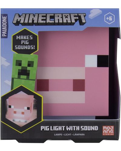 Лампа Paladone Games: Minecraft - Pig (with Sound) - 5