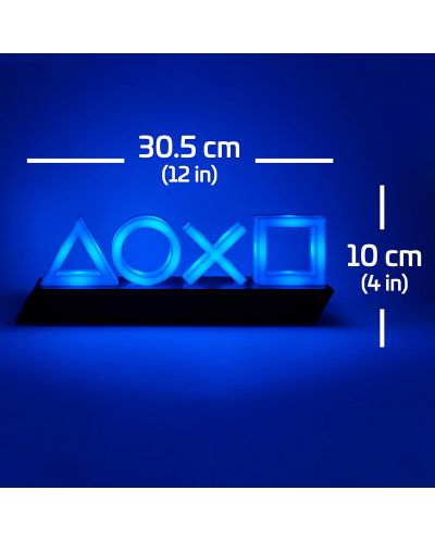 Лампа Paladone Games: PlayStation - PS5 Icons (Blue) - 4