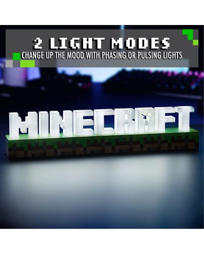 Лампа Paladone Games: Minecraft - Logo - 3