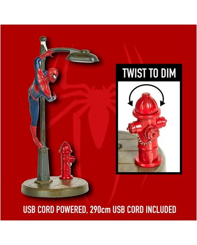 Лампа Paladone Marvel: Spider-Man - Spidey on Lamp, 33 cm - 3