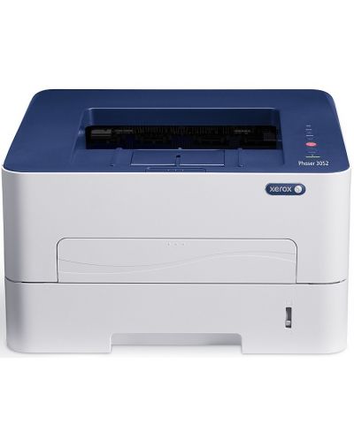 Принтер Xerox - Phaser 3052N, лазерен, бял/син