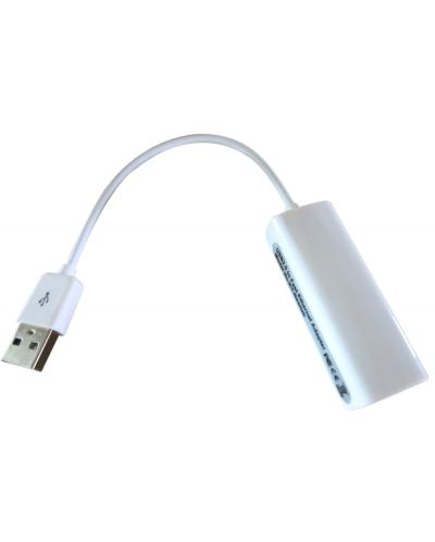 LAN адаптер VCom - CU834, USB/RJ-45, бял - 1