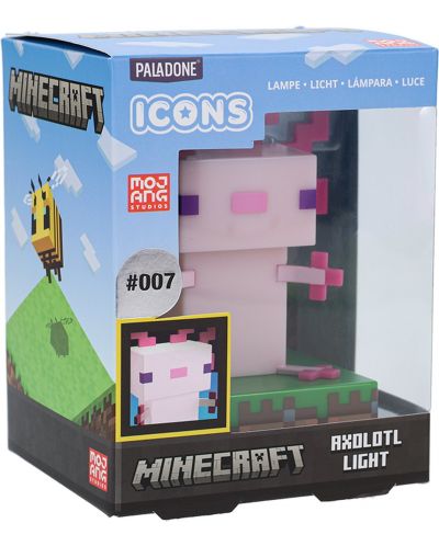 Лампа Paladone Games: Minecraft - Axolotl Icon - 6