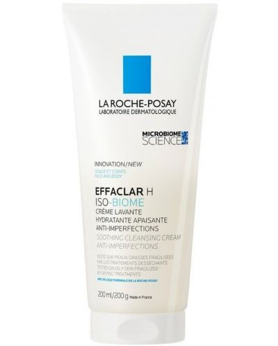 La Roche-Posay Effaclar Успокояващ измиващ крем Н Iso-Biome, 200 ml - 1