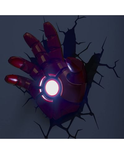 Лампа 3DLightFX Marvel: Iron Man - Hand - 3
