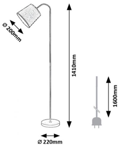 Лампион Rabalux - Godric 6640, IP20, LED, E27, 1 x 25W - 4