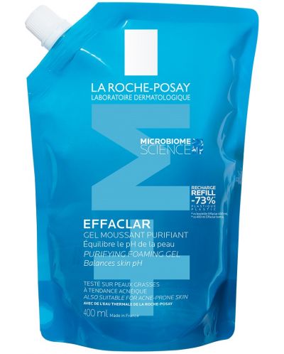 La Roche-Posay Effaclar +M Почистваща гел-пяна, пълнител, 400 ml - 1