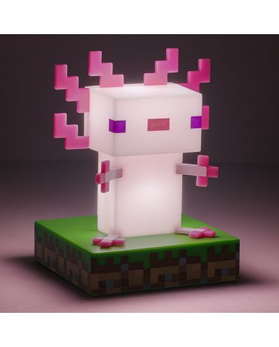 Лампа Paladone Games: Minecraft - Axolotl Icon - 4
