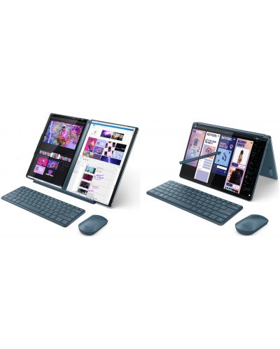 Лаптоп Lenovo - Yoga Book 9, 2x13.3'', 2.8К, Ultra 7, WIN, Touch, Tidal Teal - 4