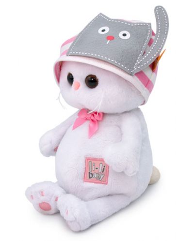Плюшена играчка Budi Basa - Коте Ли-Ли бебе, с шапка с котенце, 20 cm - 3