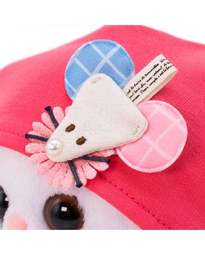 Плюшена играчка Budi Basa - Коте Ли-Ли бебе, с шапка с мишка, 20 cm - 5