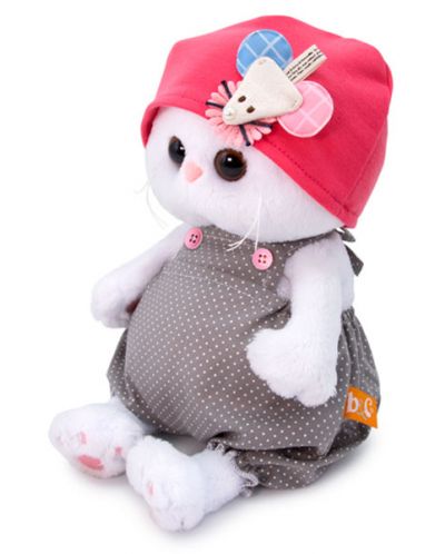Плюшена играчка Budi Basa - Коте Ли-Ли бебе, с шапка с мишка, 20 cm - 3
