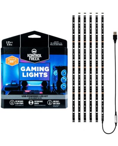 LED лента KontrolFreek -  Gaming Lights Kit, RGB, 3.6m, черна - 1