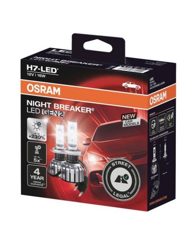 LED Автомобилни крушки Osram - LEDriving, Night Breaker, H7, GEN2, 16W, 2 броя - 1