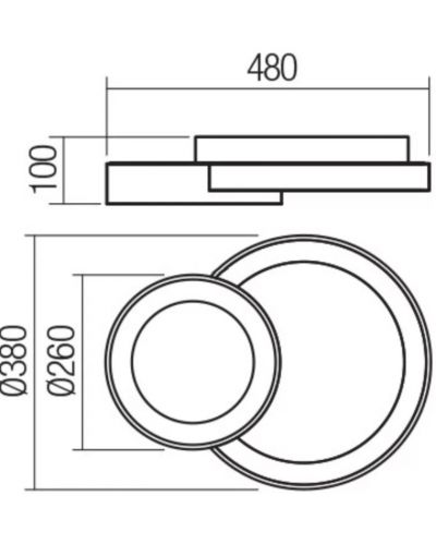 LED Плафон Smarter - Combi 01-3367, IP20, 240V, 40W, бял мат - 2