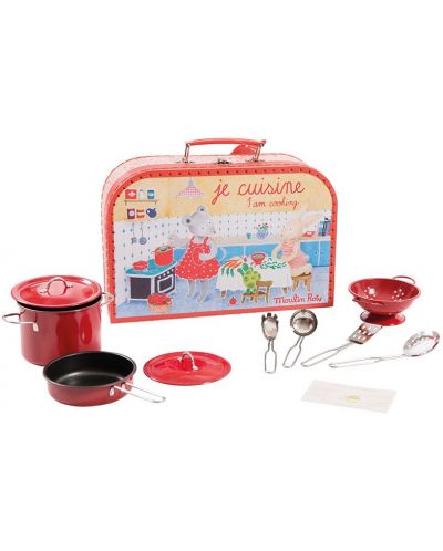Играчка в куфар Moulin Roty Les Valises - Комплект за готвене