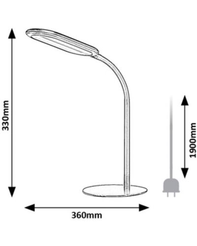 LED Настолна лампа Rabalux - Adelmo 74008, IP 20, 10 W, димируема, сива - 7