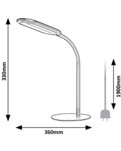 LED Настолна лампа Rabalux - Adelmo 74007, IP 20, 10 W, димируема, черна - 7