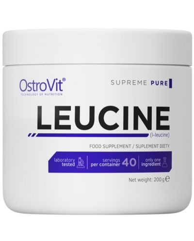 Leucine Powder, неовкусен, 200 g, OstroVit - 1