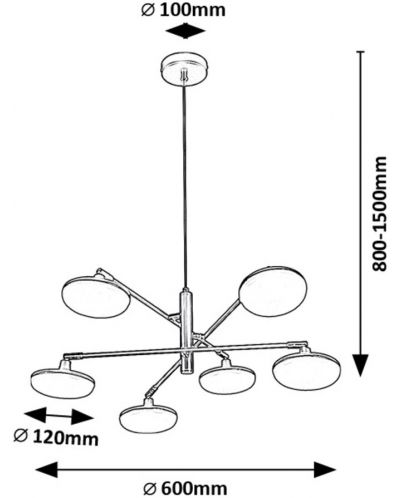 LED Пендел Rabalux - Madi 72239, IP20, 24W, 2350-3000lm, 3000K, черен мат - 7