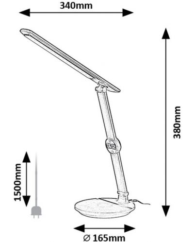 LED Настолна лампа Rabalux - Isak 74198, IP20, 9W, 570-1000lm, черна - 8