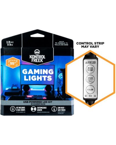 LED лента KontrolFreek -  Gaming Lights Kit, RGB, 3.6m, черна - 2