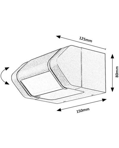 LED Външен аплик Rabalux - Medna 77103, IP54, 8W, 530lm, 3000K, черен - 6