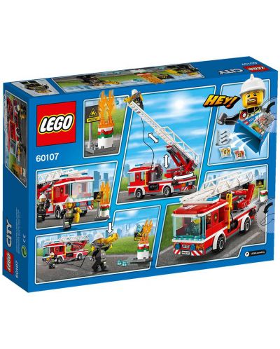 Конструктор Lego City - Пожарникарски камион със стълба (60107) - 3