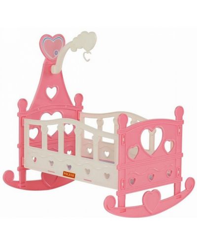 Детска играчка Polesie - Легло за кукла Heart, розово - 1