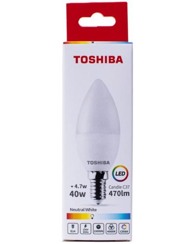 LED крушка Toshiba - 4.7=40W, E14, 470 lm, 4000K - 3