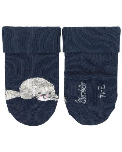 Летни бебешки чорапки Sterntaler - Морски мотиви, 3 чифта, размер 15/16, 4-6 м - 2