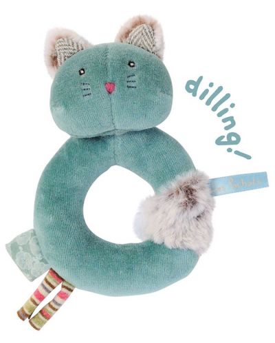 Мека дрънкалка Moulin Roty Les pachats - Коте, 14 cm