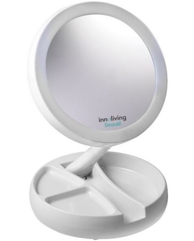 LED Козметично огледало Innoliving - INN-805, Ø13 cm, 5Х увеличение - 1