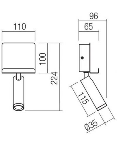 LED Аплик с ключ Smarter - Panel 01-3084, USB, IP20, 3.5W, черен мат - 2