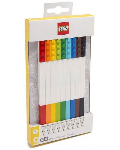 Комплект гел химикалки Lego - 9 броя, с Lego елементи - 1