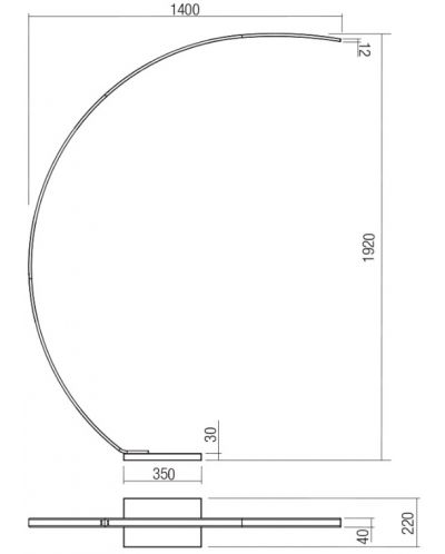 LED Лампион Smarter - Carver 01-3216, IP20, 240V, 16W, димируем, бял - 2