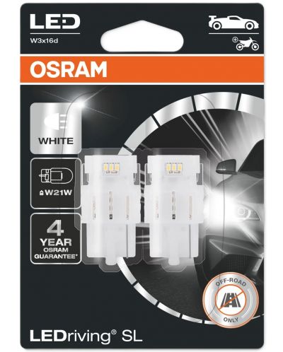 LED Автомобилни крушки Osram - LEDriving, SL, W21W, 1.4W, 2 броя, бели - 1
