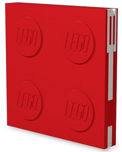 Тефтер с гел химикалка Lego Wear - С Lego елементи, червен