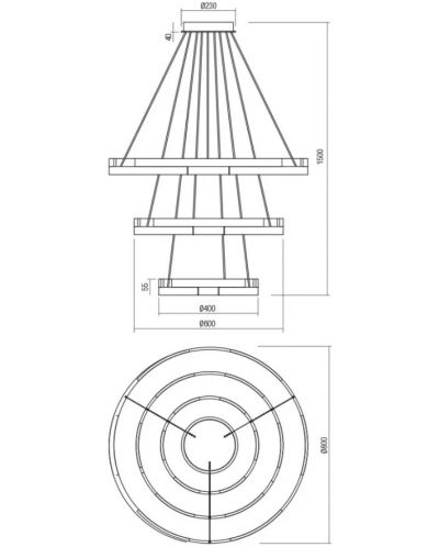 LED Полилей Smarter - Castle 01-3182, IP20, 240V, 80W, черен мат - 2