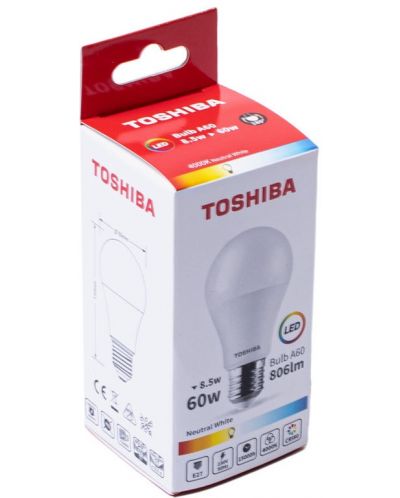 LED крушка Toshiba - 8.5=60W, E27, 806 lm, 4000K - 2