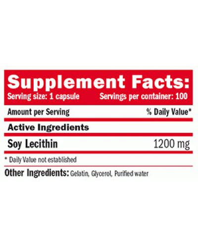 Lecithin, 1200 mg, 100 капсули, Amix - 2