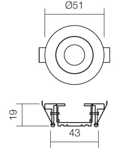 LED Луна за вграждане Smarter - MT 119 70325, IP20, 1W, алуминий - 3