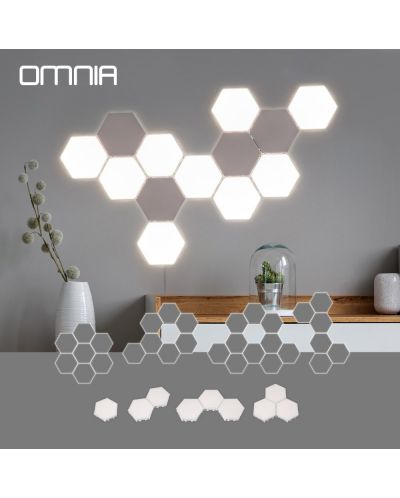 LED панел Omnia - Honeycomb, Touch, IP 20, 1 x 2 W, бял - 3
