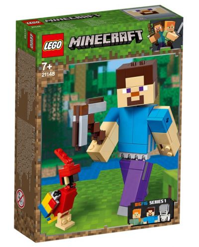 Конструктор Lego Minecraft - Голяма фигурка Стив с папагал (21148) - 7