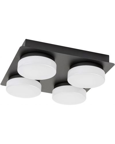 LED Плафон Rabalux - Attichus 75004, IP 44, 21 W, черен мат - 2