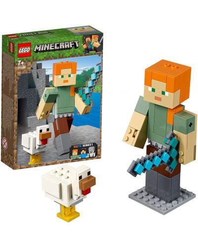 Конструктор Lego Minecraft - Голяма фигурка Алекс с пиле (21149) - 4
