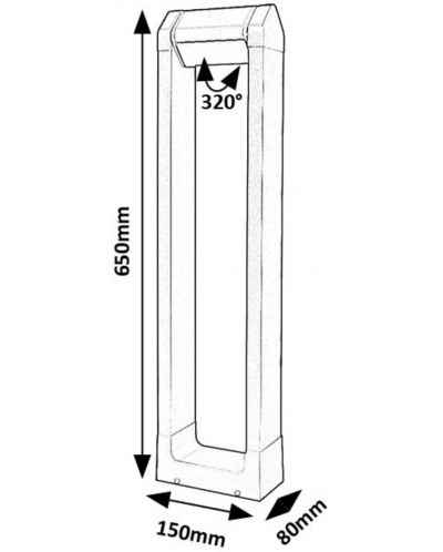 LED Външна лампа Rabalux - Medna, IP54, 8W, 530lm, 3000K, черна - 9